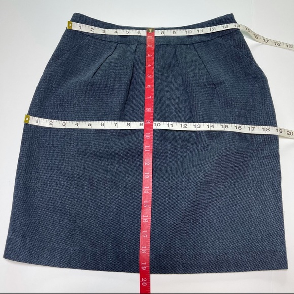 Anthropologie Tabitha Linen Blend Pleated Skirt Blue 4 - Picture 5 of 5